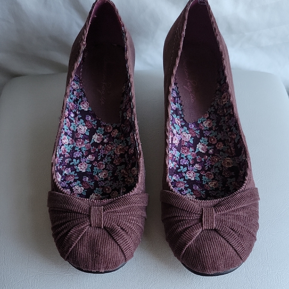 American Rag Corduroy Plum Wedge